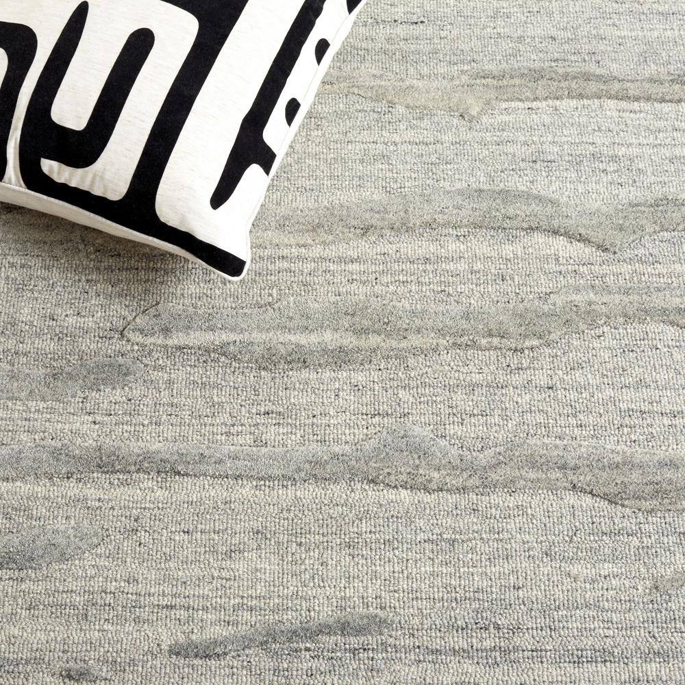 Gray Abstract Handmade Tufted Wool 4' x 6' Rug