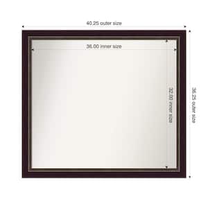 Signore Bronze 40.25 in. x 36.25 in. Custom Non-Beveled Wood Framed Bathroom Vanity Wall Mirror