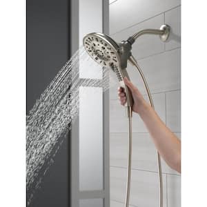In2ition Two-in-One 5-Spray 6 in. Dual Wall Mount Fixed and Handheld Shower Head in Spotshield Brushed Nickel