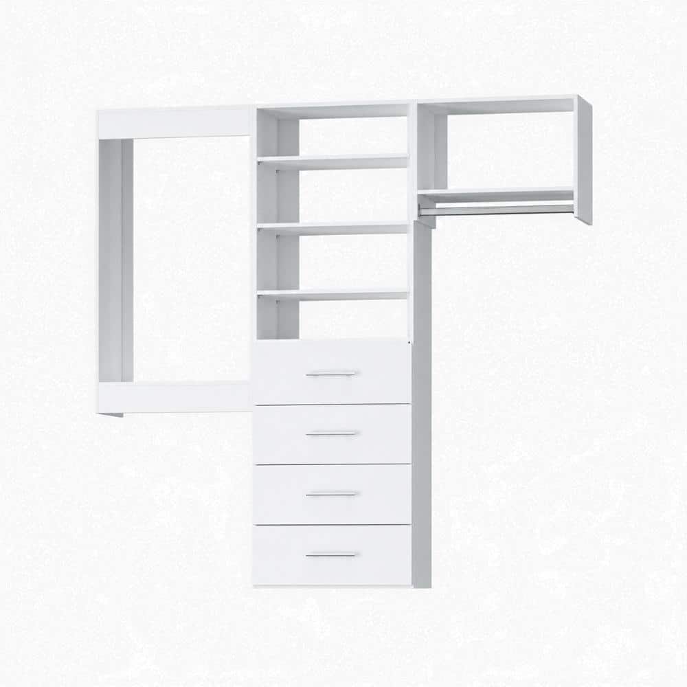 60 in W White Modular Closet System Wood Closet Organizer Storage Unit for Clothes Shoes Handbags and Accessories price history on PriceWatchPro