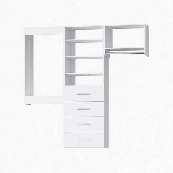 Luxeyard 84 in W White Modular Closet System Wood Closet Organizer
