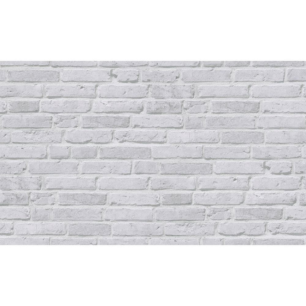 Bricks and More Collection White Contemporary Brick Matte Finish Vinyl On N