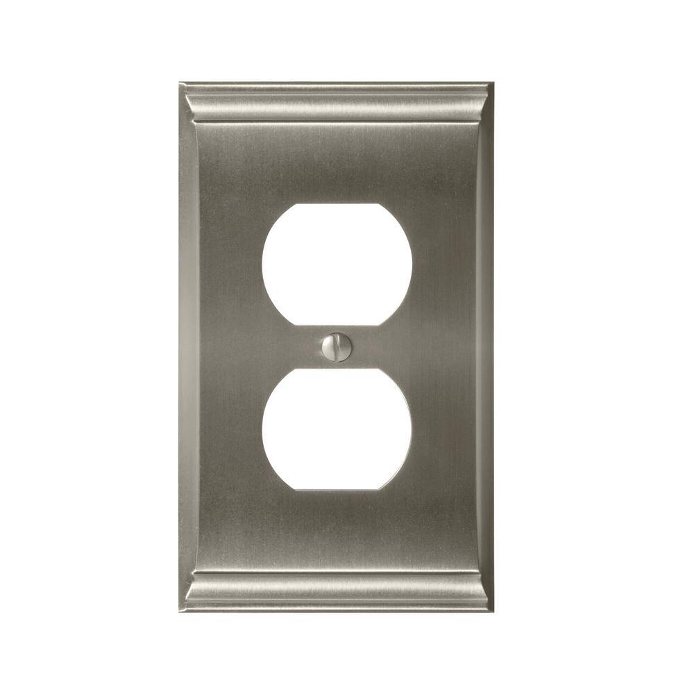 Nickel 1-Gang Duplex Outlet Wall Plate (1-Pack)