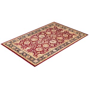 One-of-a-Kind Traditional Red 4 ft. x 6 ft. Hand Knotted Oriental Area Rug