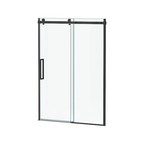 American Standard Passage 60 in. W x 72 in. H Sliding Semi-Frameless Shower Door in Matte Black with Clear Glass American Standard Passage 60 in. W x 72 in. H Sliding Semi-Frameless Shower Door in Matte Black with Clear Glass