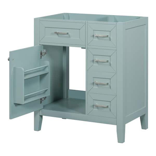 Zeus & Ruta 30 in. W x 17.7 in. D x 35 in. H Bath Vanity Cabinet without Top with Drawers in Green