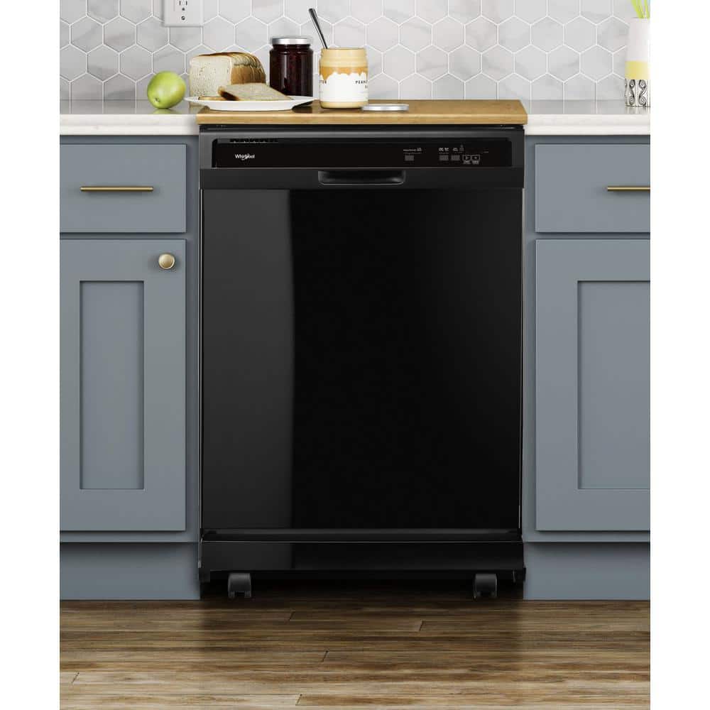 Black Freestanding Energy Star Dishwasher with Vinyl Racks