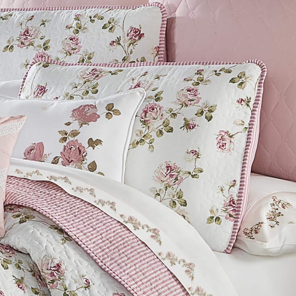 King Pink Reversible Microfiber Quilt Set