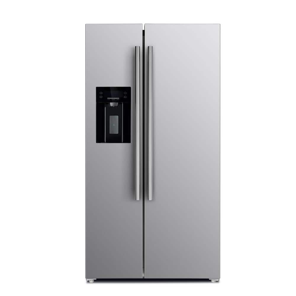 Forno 36 in. W x 29.86 in. D 20 cu. ft. Side by Side Refrigerator in Stainless Steel with Ice Maker, Silver
