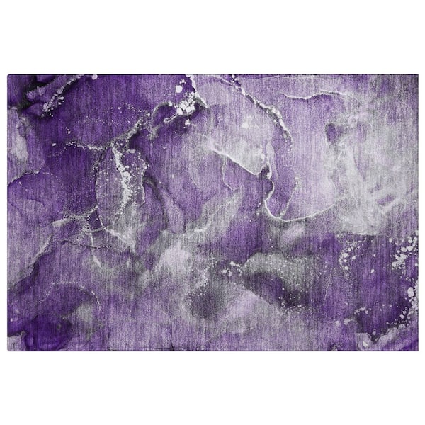 Dream Shag Premium Machine Washable Abstract ADS518 Purple 2 ft. x 3 ft. Accent Rug