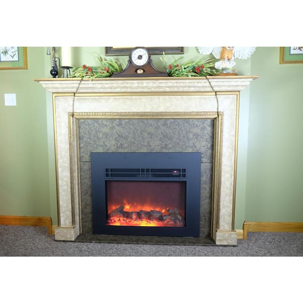 True Flame 24 in. Electric Fireplace Insert in Sleek Black with Surround  IN2400 - The Home Depot