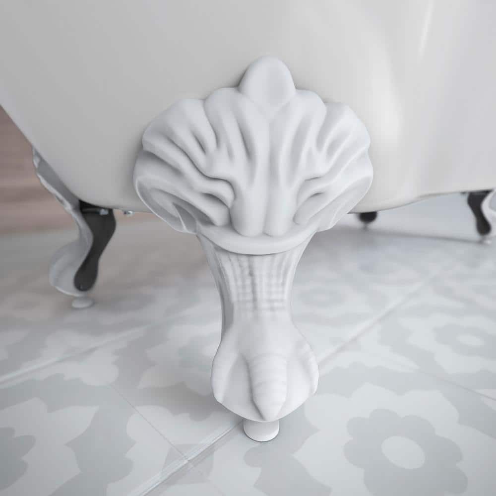 Elegant White Acrylic Clawfoot Freestanding Bathtub