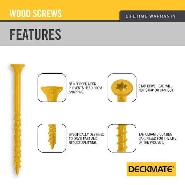 #9 x 2-1/2 in. Tan Torx Flat-Head Wood Deck Screw (5 lbs. / 435-Piece)