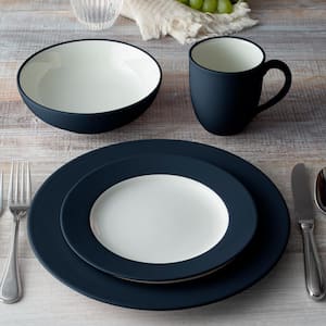 Colorwave Navy 4-Piece (Blue) Stoneware Square Place Setting, Service for 1