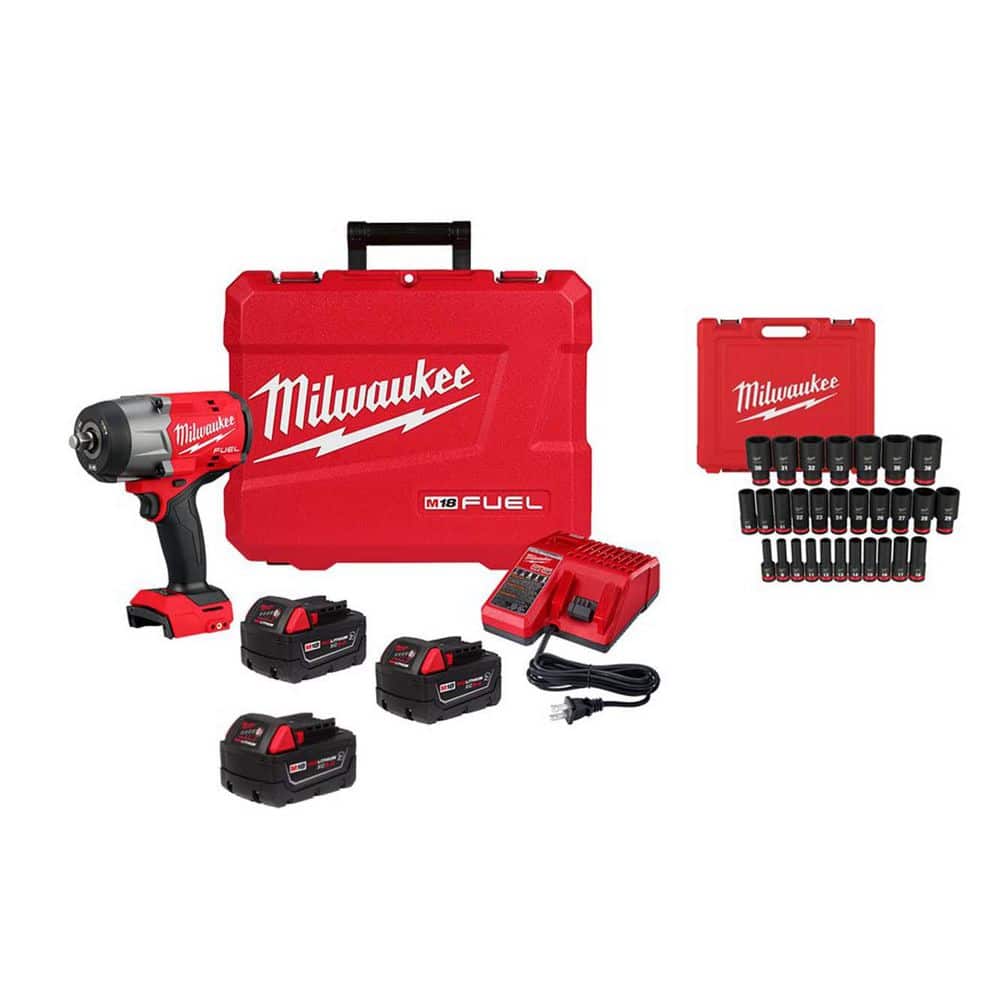 M18 FUEL 18V High Torque 1/2 in. Impact Wrench Kit with 5. 0Ah XC Battery with 1/2 in. Metric 29-Pc Socket Set price history on PriceWatchPro