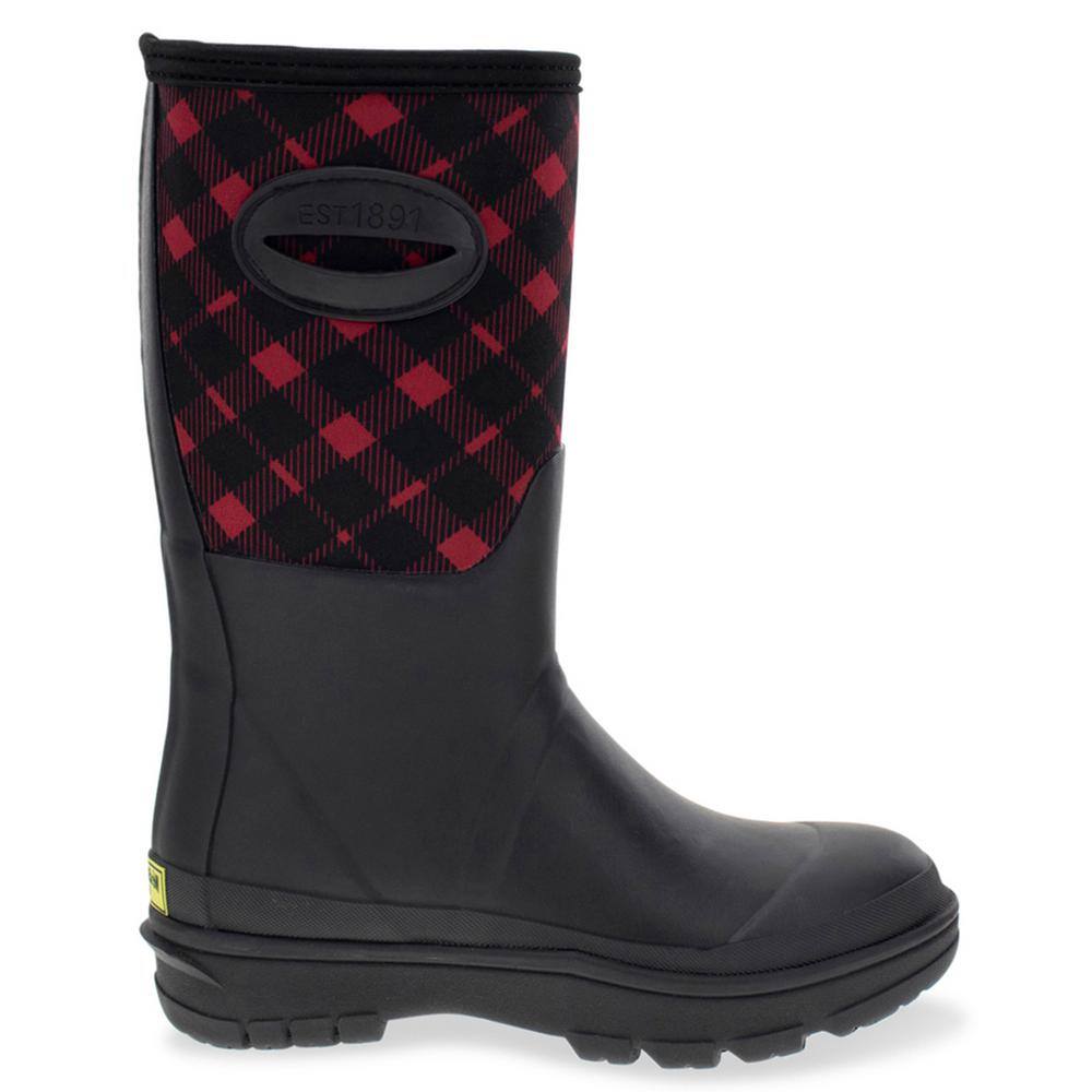 buffalo check rain boots