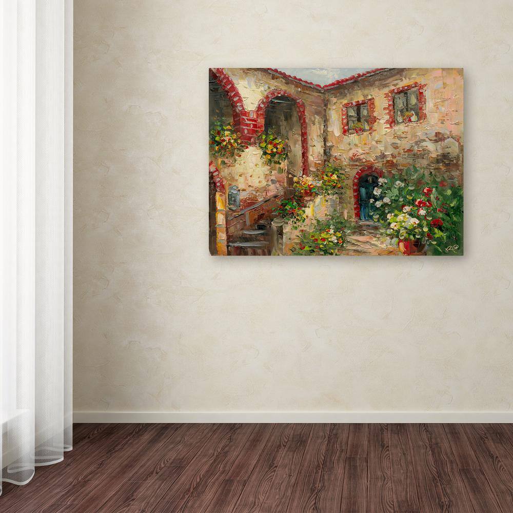 Tuscany Courtyard Multicolor Canvas Landscape Art