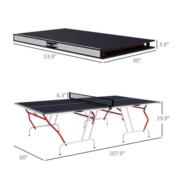 Misopily Full Size Ping Pong Table, Foldable into Quarter
