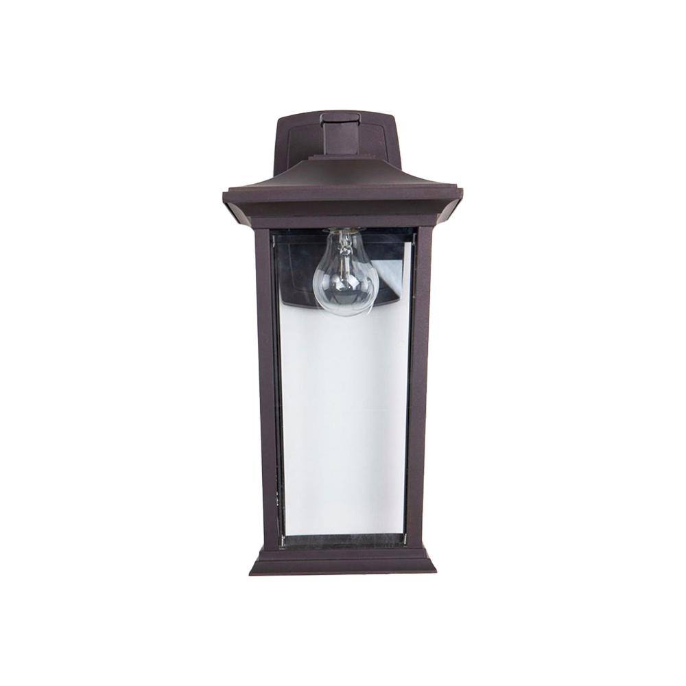 Elegant Modern 17" Bronze and Black Dimmable Sconce with Clear Glass