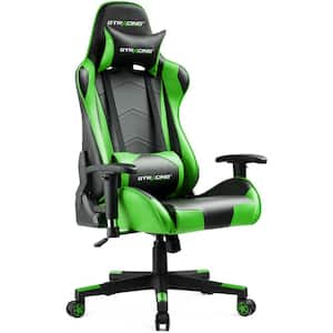 Green Gaming Chair Racing Office Computer Ergonomic Leather Game Chair with Headrest and Lumbar Pillow Esports Chair
