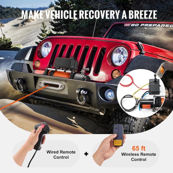 SKYSHALO Electric Winch, 10,000 lbs., 12V DC Truck Winch with Φ7