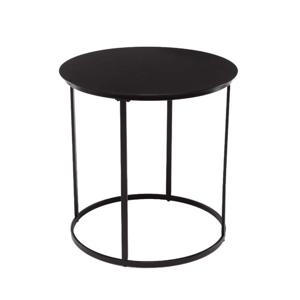 Landon 24 in. Black Round Metal End Table - thumbnail 5