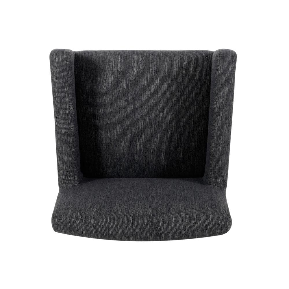 Charcoal and Gray Weathered Wood Extra Tall Counter Stool with Armrests