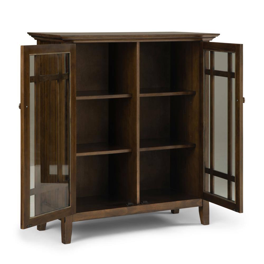 Rustic Natural Aged Brown Freestanding Office Storage Cabinet with Adjustable Shelving
