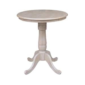 Weathered Taupe Gray Solid Wood Counter Height Table