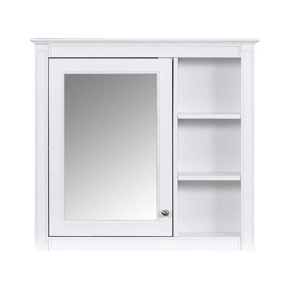 LuxuryCore 28 in W x30 in H Rectangular MDF Medicine Cabinet Wall Medicine Cabinet with Mirror in White. price history on PriceWatchPro