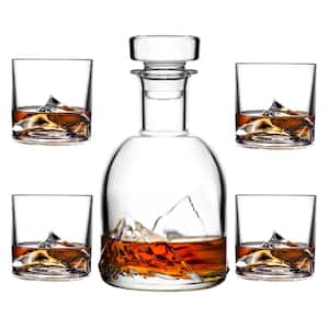 Mount Everest 33-oz. Crystal Whiskey Decanter Set with Four Glasses