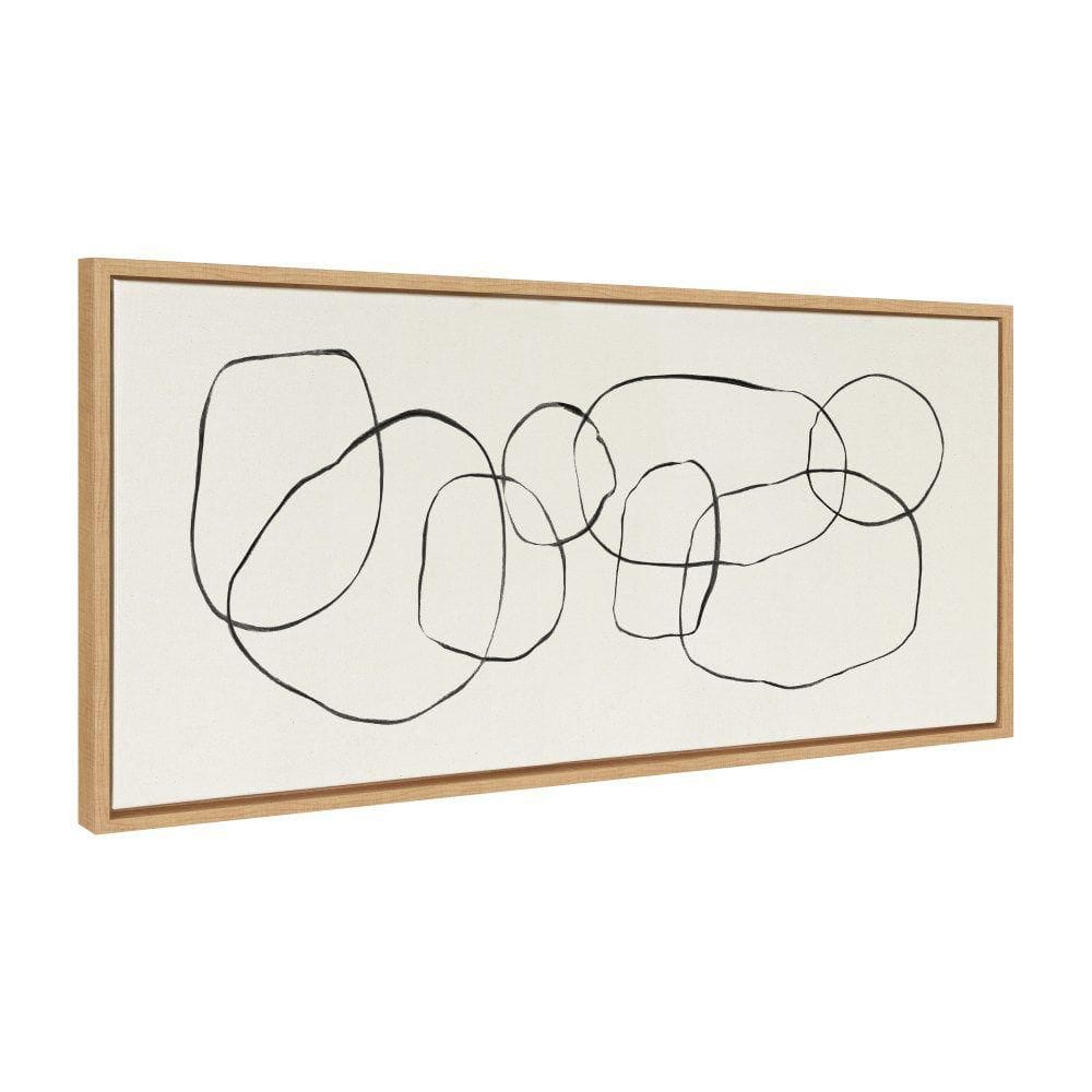 Dancing Circles Black and White Abstract Canvas Art