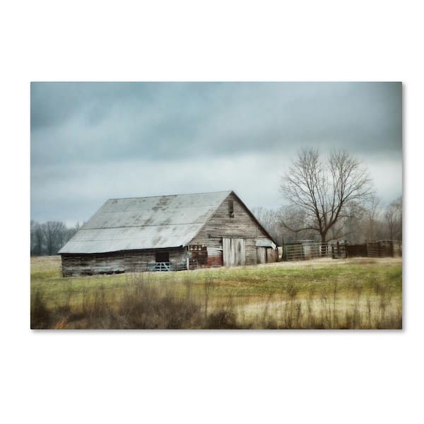 Trademark Fine Art An Old Gray Barn by Jai Johnson Floater Print Hidden Frame Country Wall Art 16 in. x 24 in.