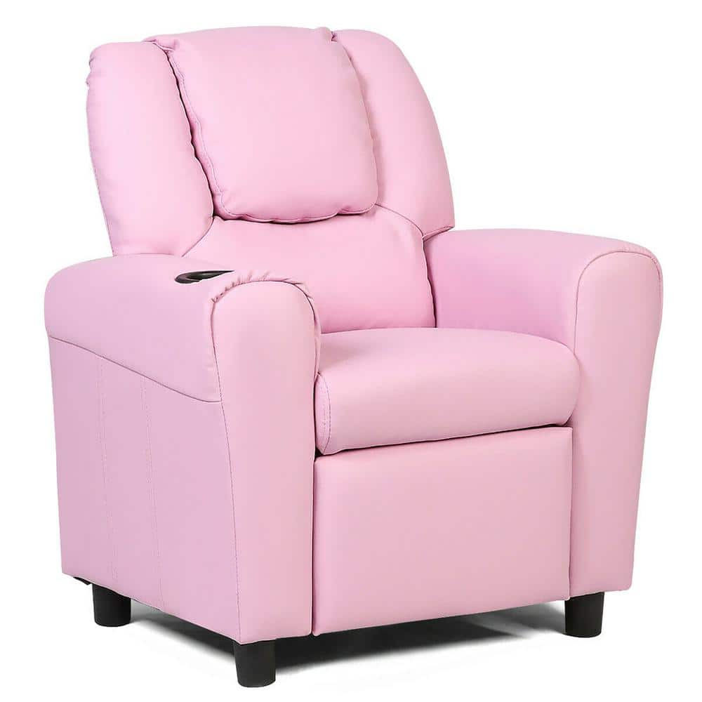 Pink leather deals recliner chair