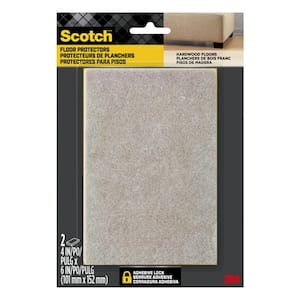 4 in. x 6 in. Beige Rectangle Surface Protection Felt Floor Pads (2-Pack)