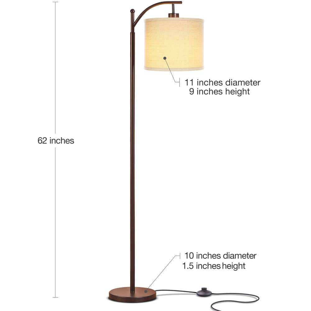 Bronze Arc LED Floor Lamp for Kids 62" Height