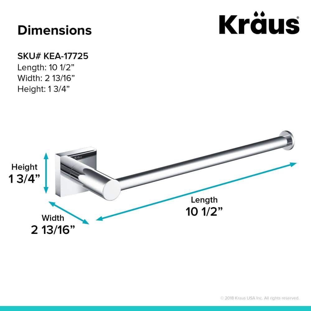 Ventus Chrome 10.5" Wall Mounted Towel Bar