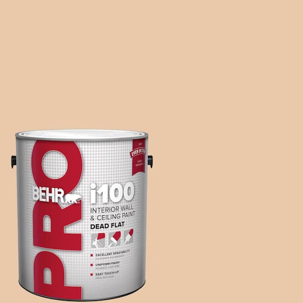BEHR PRO 1 gal. #S250-2 Almond Biscuit Dead Flat Interior Paint