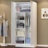 FUFU&GAGA White 2-Doors Armoire Wardrobe with Hanging Rod and Storage ...