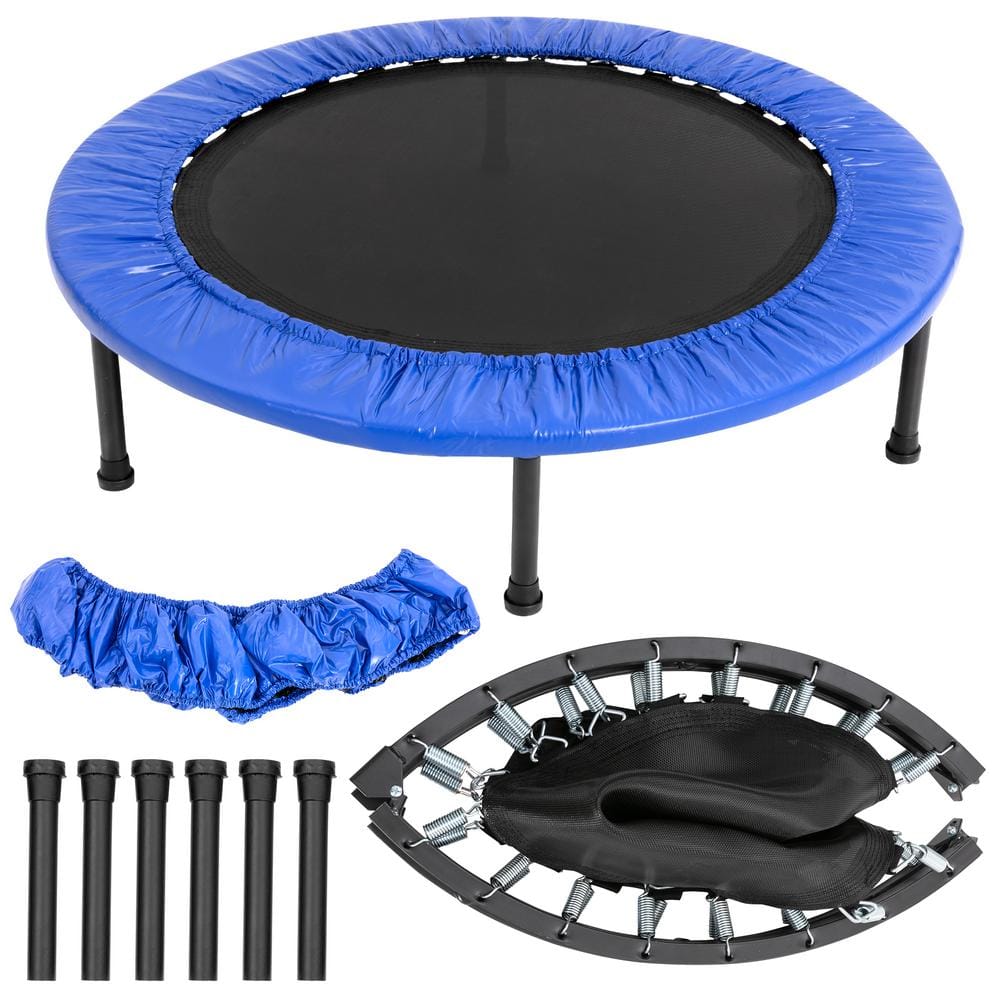 Open Vrijwel Methode JOYIN 38 in. Round Black and Blue 4-Way Foldable Mini Trampoline, Trampoline  Indoor Outdoor Recreational Trampoline for Adults 70009 - The Home Depot