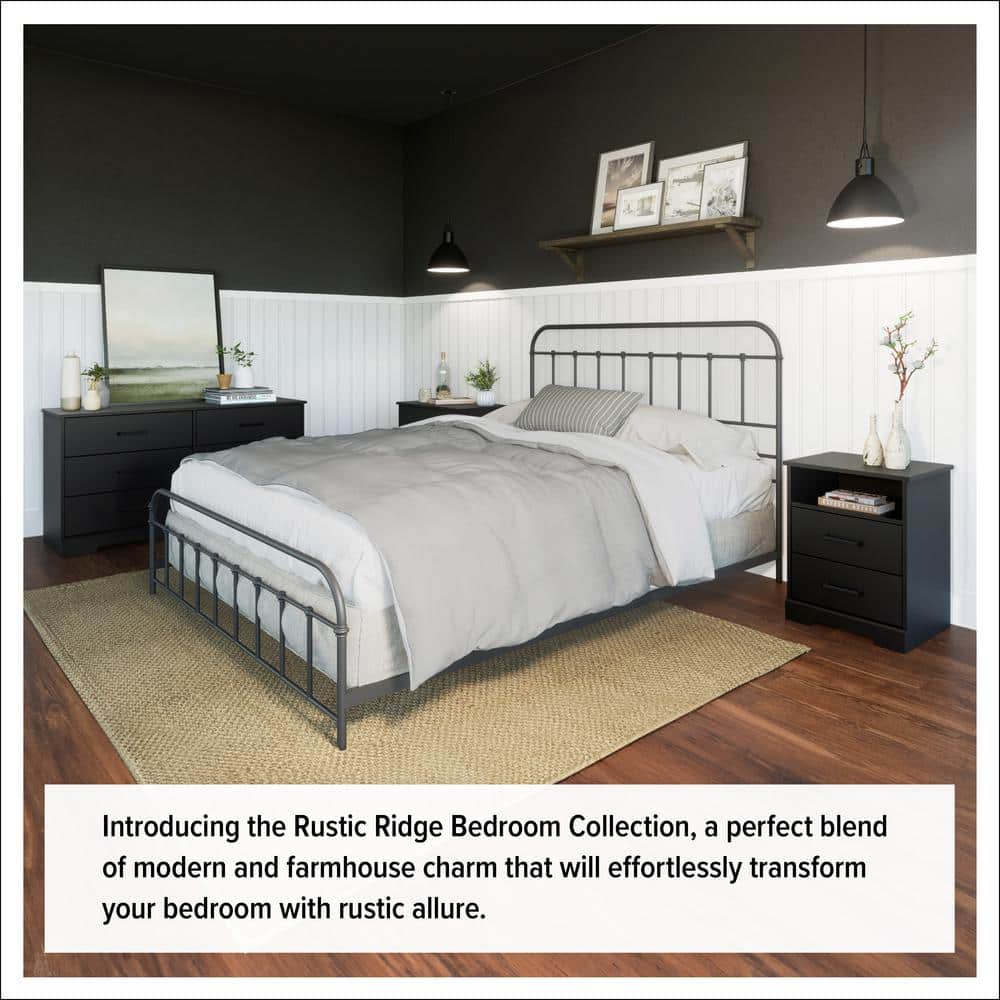 Black Farmhouse Vertical 5-Drawer Dresser