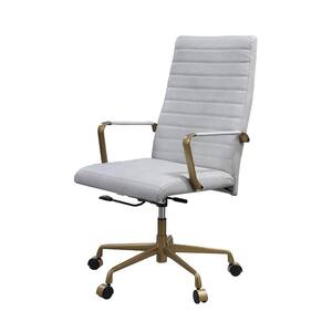 Duralo Vintage White Top Grain Leather Office Chairs