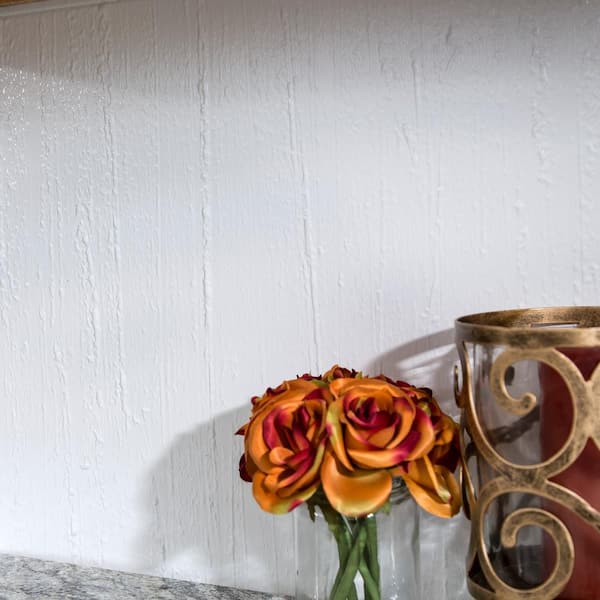 Rain 18.25 in. x 24.25 in. Vinyl Backsplash Panel in Gloss White (5-Pack)