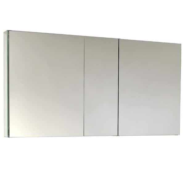 Fresca 49 in. W x 26 in. H x 5 in. D Frameless Recessed or Surface-Mount 4-Shelf Bathroom Medicine Cabinet