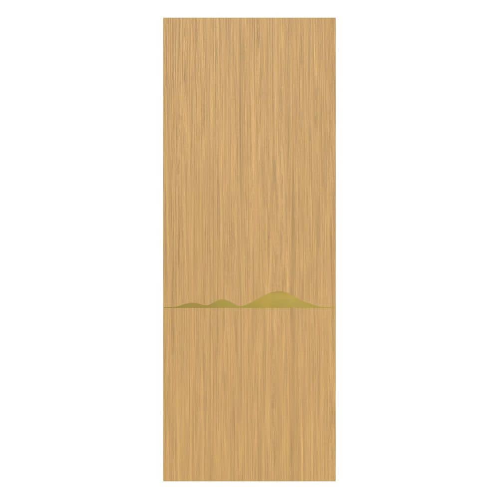 28 in. x 96 in. Julia Prefinished Solid Core Sandy Oak Natural Wood Veneer Interior Door Slab with Glossy Gold Inserts price history on PriceWatchPro