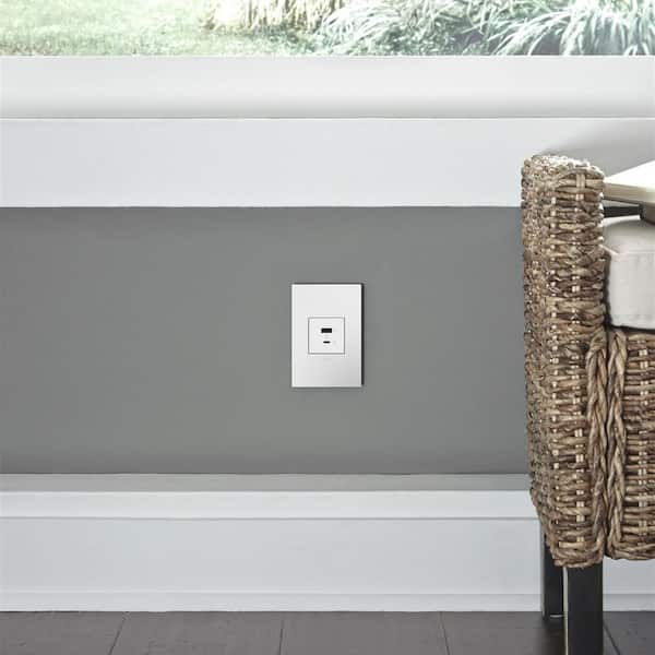 adorne 6.0 Amp Ultra-Fast USB Type A/C Duplex Outlet, White