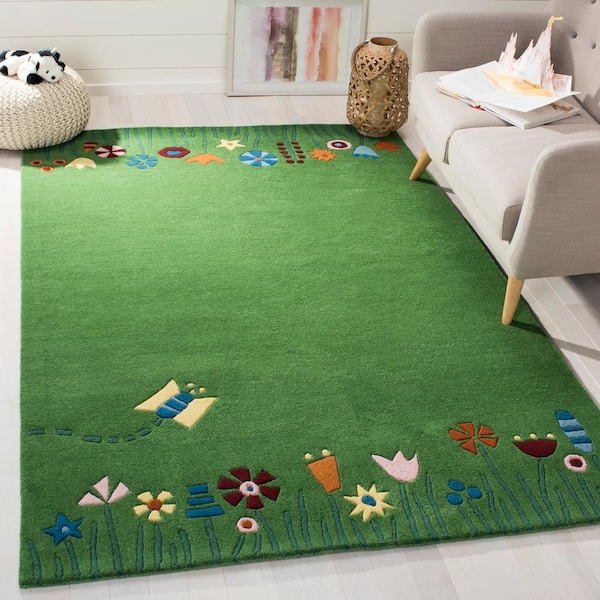 Kids Green/Multi 5 ft. x 8 ft. Floral Area Rug