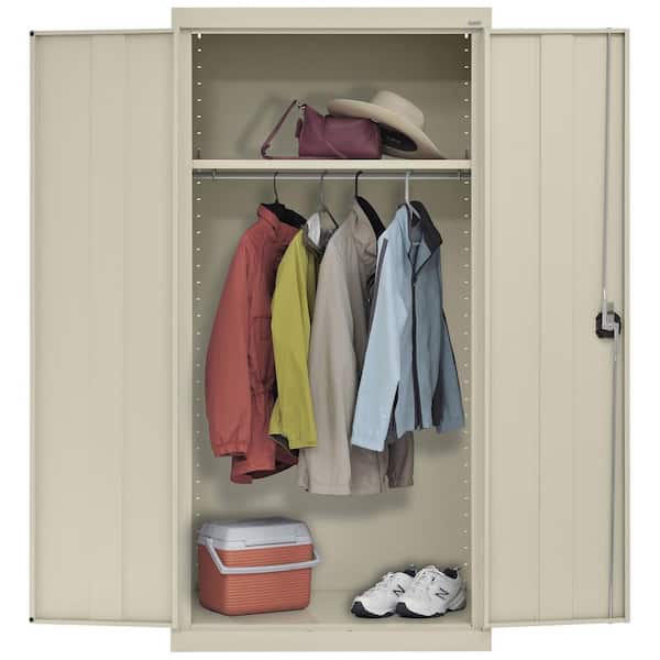 Elite Series 36 in. W x 72 in. H x 24 in. D 22-Gauge 2-Shelf Steel Freestanding Wardrobe Storage Cabinet in Charcoal