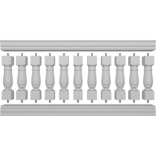 Ekena Millwork Fiberthane Oxford Balustrade 84 in. L x 38 in. H Fiberglass Railing Kit