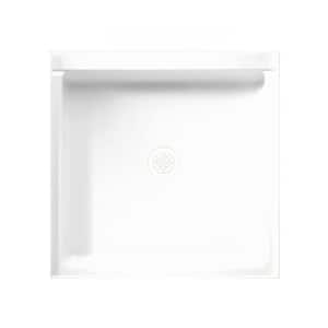 32 in. x 32 in. Solid Surface Single Threshold Shower Pan in White